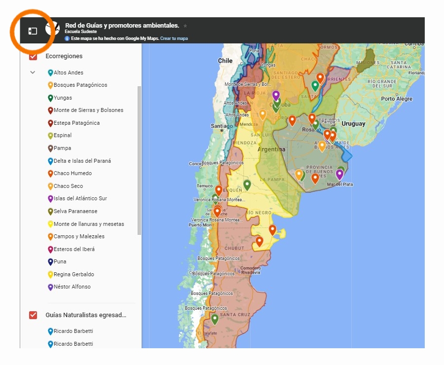 Capas del mapa